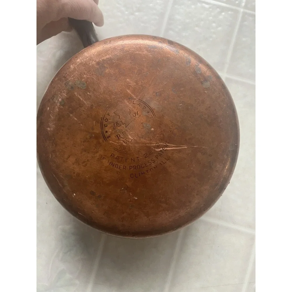 Vintage Revere Ware 1801 1 Qt Copper Bottom Sauce Pan With Lid Clinton ILL USA